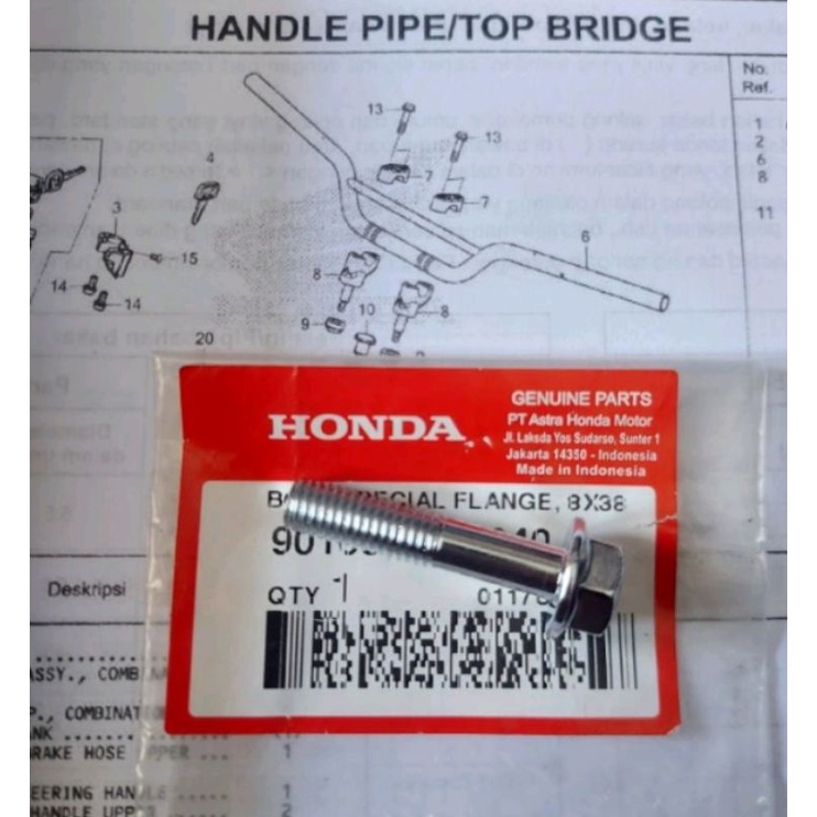 Baut reiser raiser stang honda CRF 150 original Hard krom