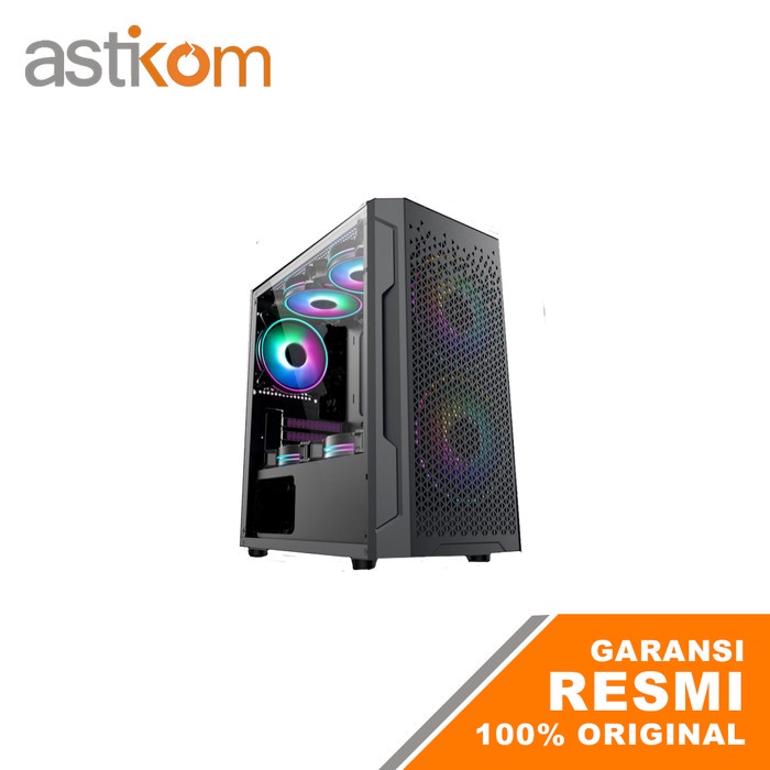 Casing PC VenomRX URRA M-ATX Tempered Glass Free 2 Fans ARGB