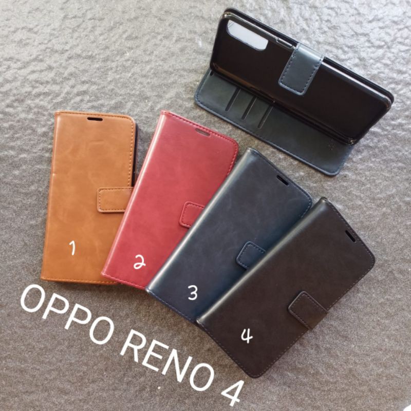 Flipcase kulit Oppo F11 . F11 pro . Reno 4 . Reno 4 pro . Reno 5 . Reno 7 5G . Reno 7Z / A96 5G flip case sarung buku dompet flipshell flipcase flipcover flip cover bookcase bookcover