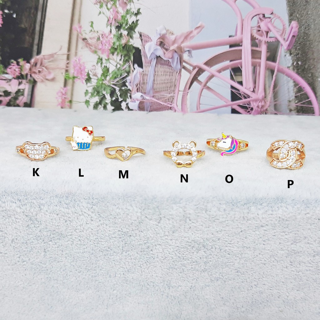 Cincin Anak Xuping Premium Kuda Poni Strawberry CupCake Kitty Lucu Lapis Emas - BR573