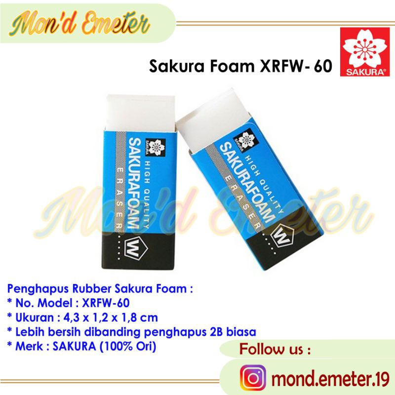 

Penghapus Karet Sakura Foam Kecil XRFW-60 Warna Putih - Hapusan Stip - Alat Tulis Stationery