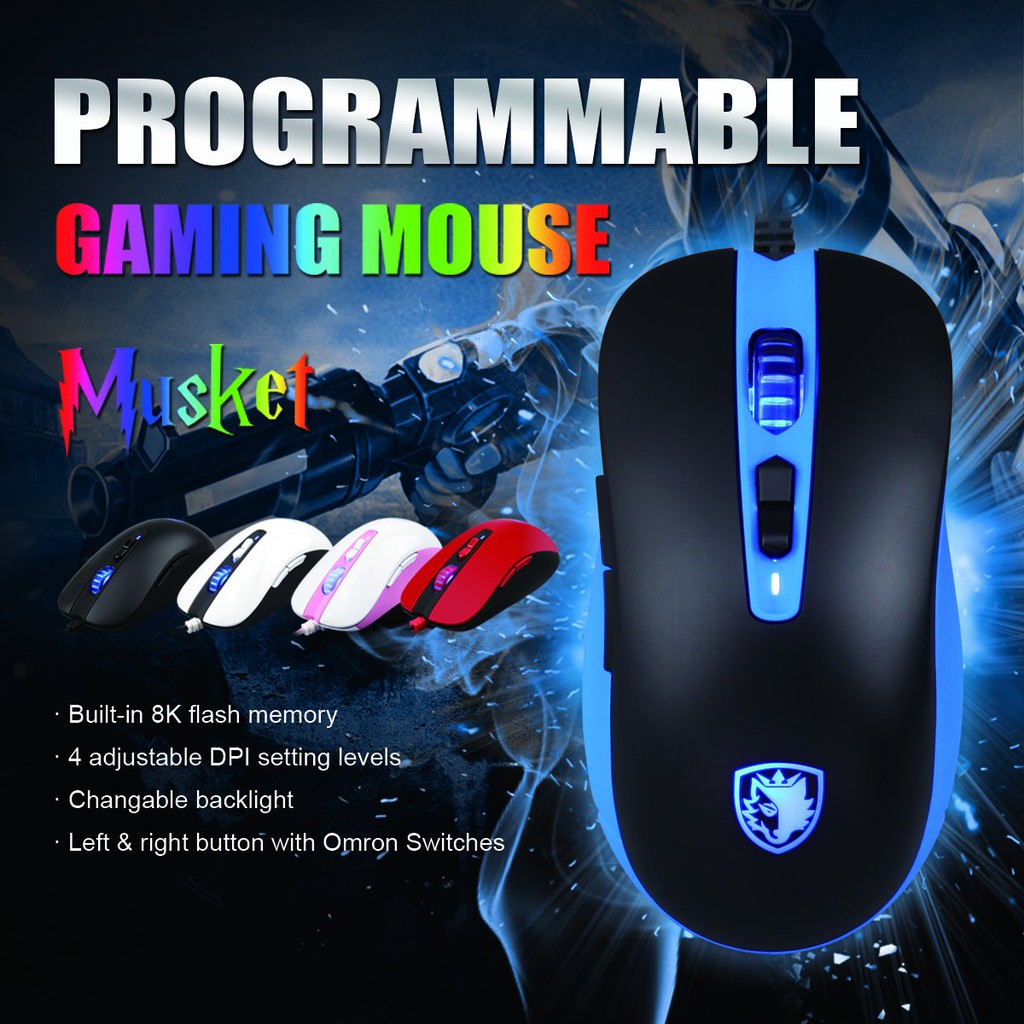 Mouse Gaming Sades Musket Progammable