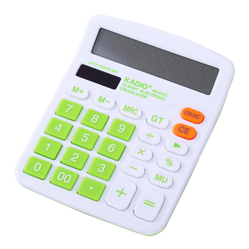 Vivi 1PC Kalkulator Dagang Digital 12 Digit Tenaga Baterai Warna Permen