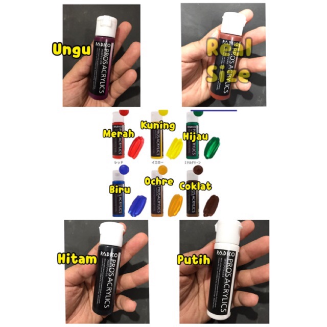 Padico pros Acrylic paint cat akrilik cat lukis cat pewarna clay bahan kerajinan tangan donehandymade done handymade jual bahan kerajinan tangan