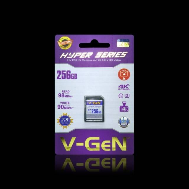 SD Card 256GB Class 10 V-GeN Hyper Series Memory Card 256 GB Vgen