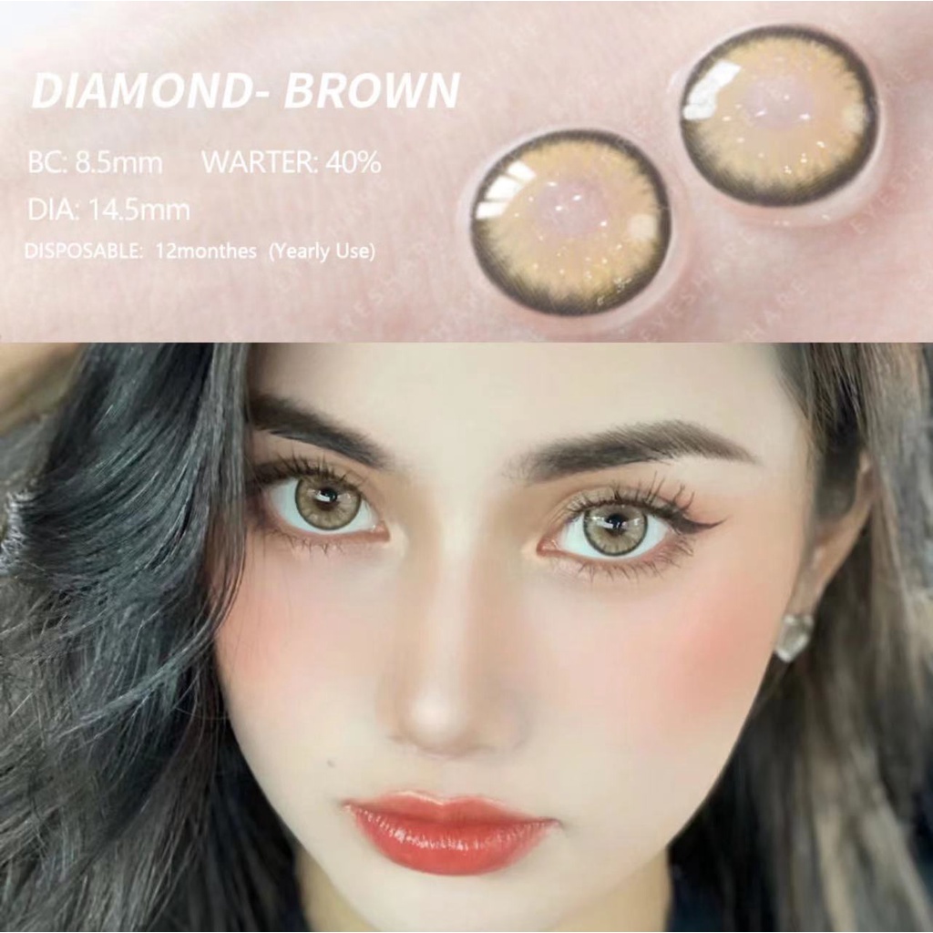 SOFTLENS NATURAL KOREA EYESHARE (NORMAL) SOFTLENSx2 CAIRAN DAN ALAT 14MM MINUS 0.00 BIG EYES LENSA WARNA SOFLEN MODEL TERBARU 2023 TWINKLE