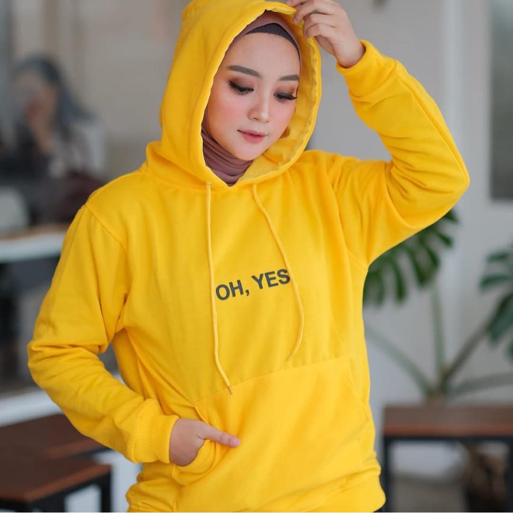 HOODIE OH YES HOODIE TEBAL / HOODE UNISEX