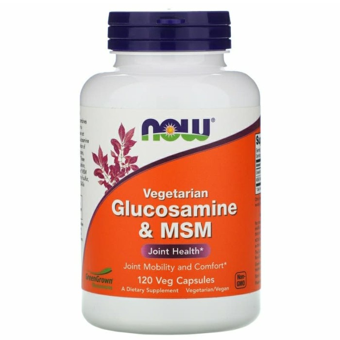 Now Foods Vegetarian Glucosamine & MSM 120 Veg vit MSM joint Vegan