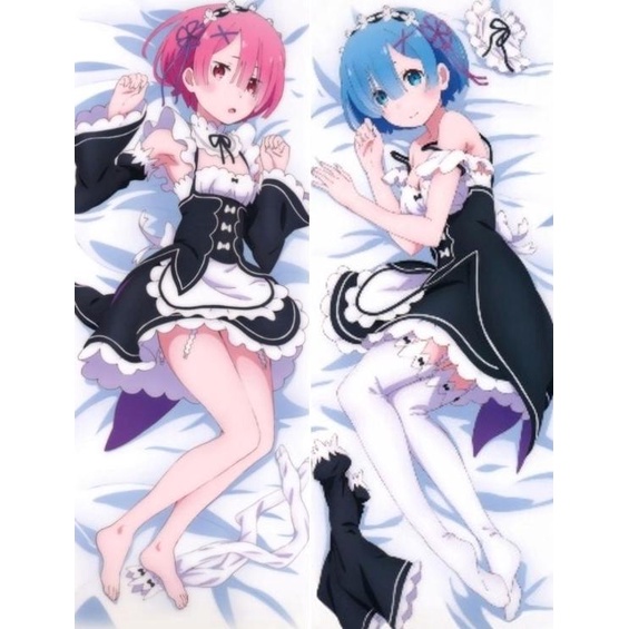 Sarung Bantal Peluk Dakimakura Anime Re Zero Rem and Ram BB0R 110x40