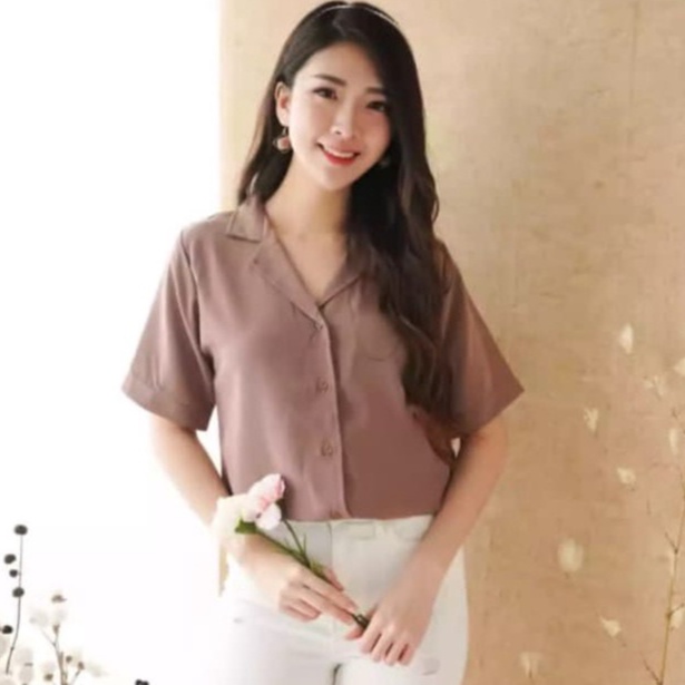 Key - 0397 MERRY Top Moscrepe Halus / Atasan Kemeja Blouse Wanita / Kemeja Blouse Wanita Kantor Formal Casual