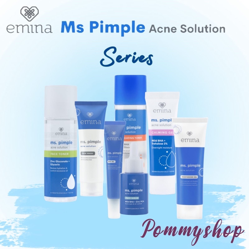 Emina Ms Pimple Acne Solution Series | Calming Gel | Exfoliating Toner | Face Serum | Face Toner | Face Wash | Moisturizing Gel | Spot Gel