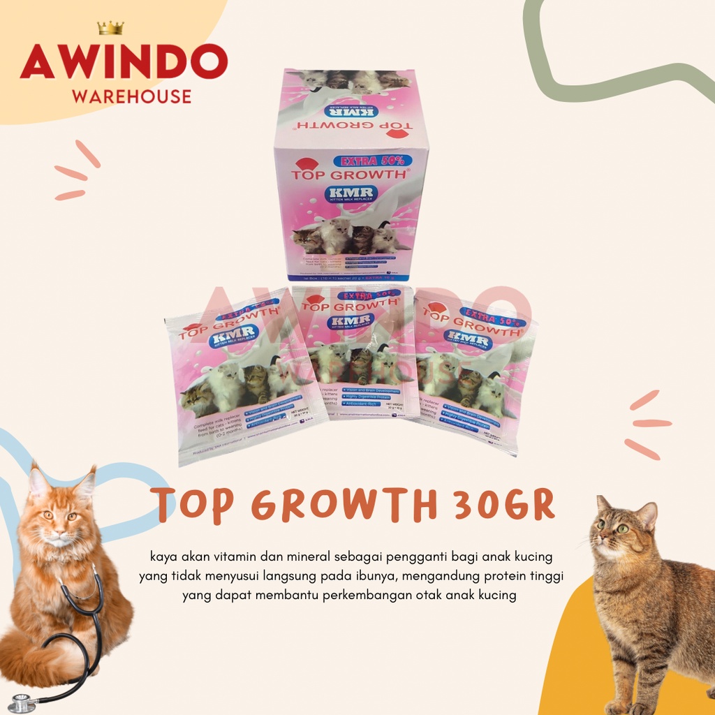 TOP GROWTH SUSU KUCING - Susu Anak Kucing Kitten Cat Milk 30gr 30 gr