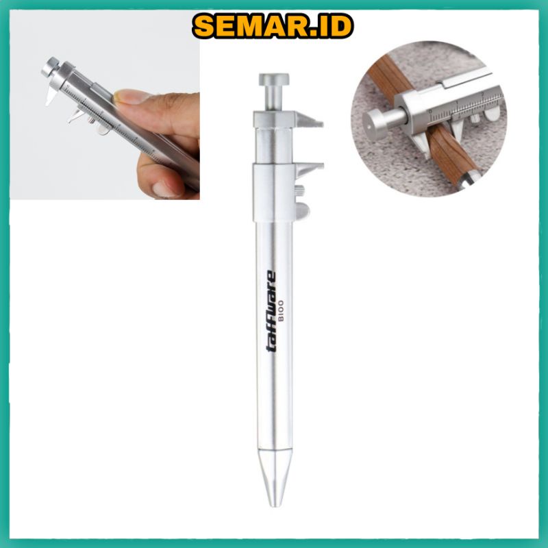 Pena Pulpen Multifungsi Ballpoint Pen Caliber Measuring Tool Scale Ruler - B100