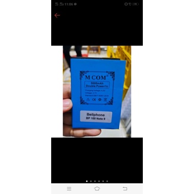 Baterai Batu Bp 100 note 9 double power