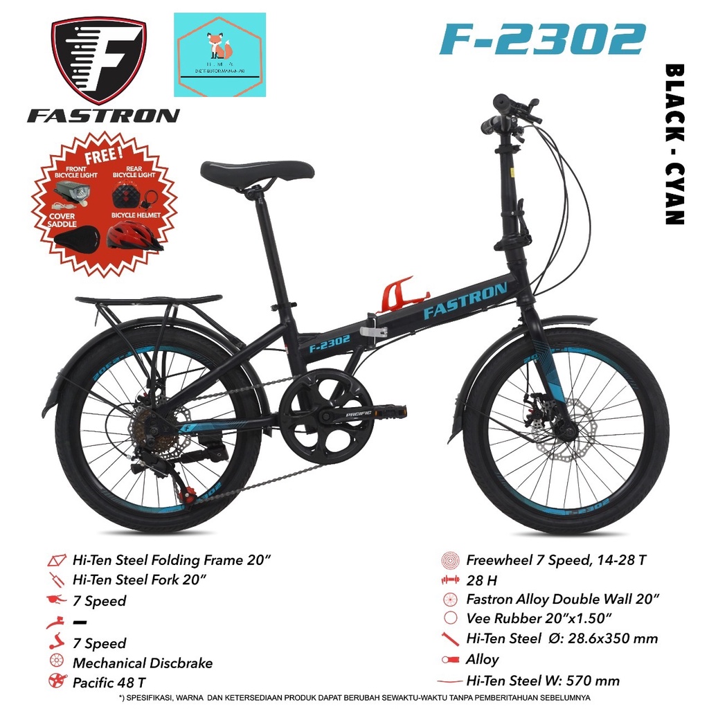 Sepeda Lipat Fastron F-2302 Hi-teen Steel 20"