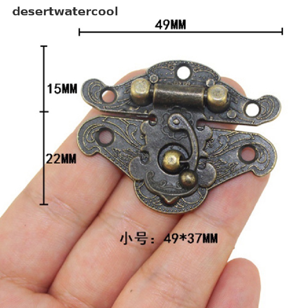 4pcs Kunci Pengait Kotak Perhiasan Antik Warna Perunggu