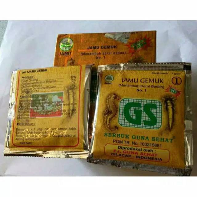

Jamu gemuk sehat gs no 1 serbuk isi 25 pcs