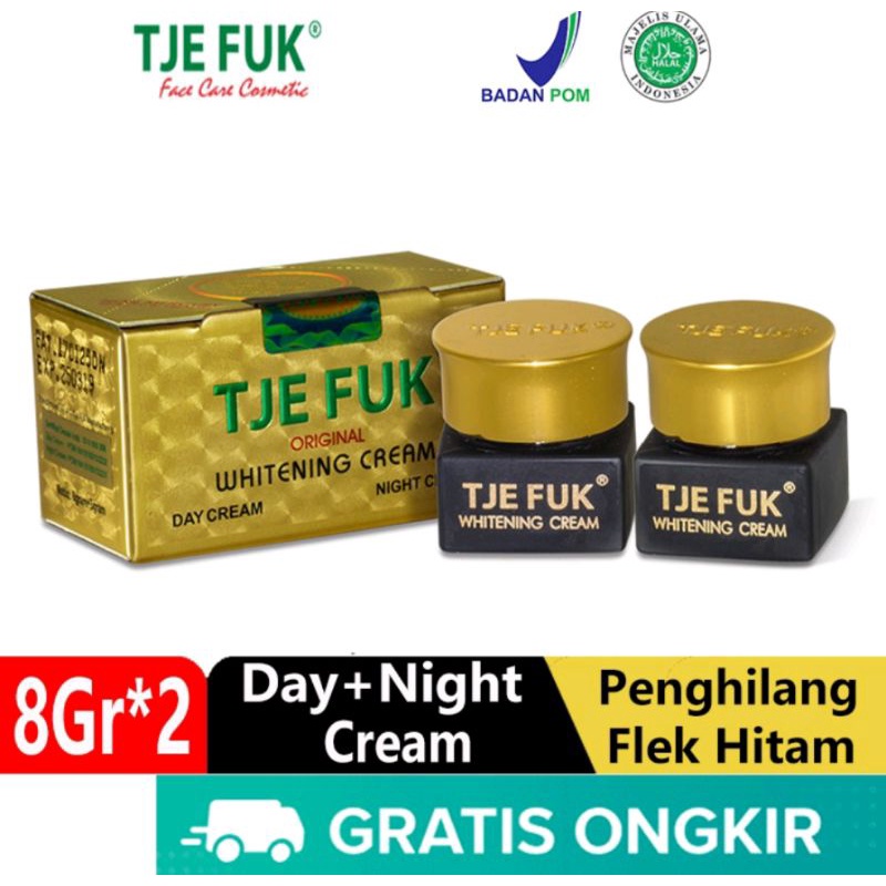 Tje Fuk Whitening Day Cream & Night cream Paket Hemat 8gr x 2
