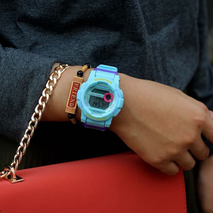 Jam Tangan Digitec Digital Wanita Sporty Tahan Air Original Biru - Biru Muda
