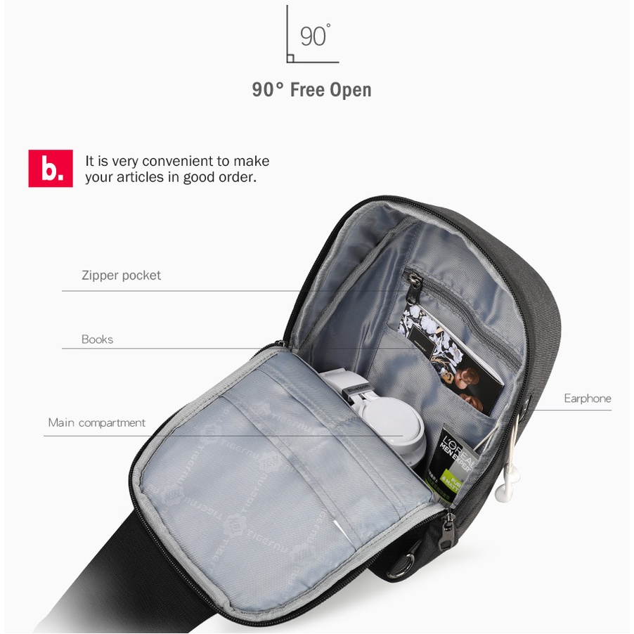 Tigernu Tas Selempang Crossbody Sling Bag Anti Maling