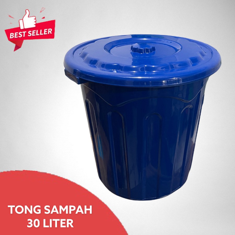 Tong sampah tempat sampah gentong 30 liter biru AG
