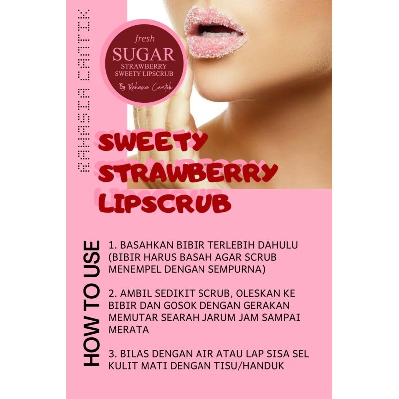 LIP SCRUB SUGUS STAWBERRY BY RAHASIA CANTIK / LIP SCRUB STAWBERRY / LIPSTIK STAWBERRY / LIP BALM