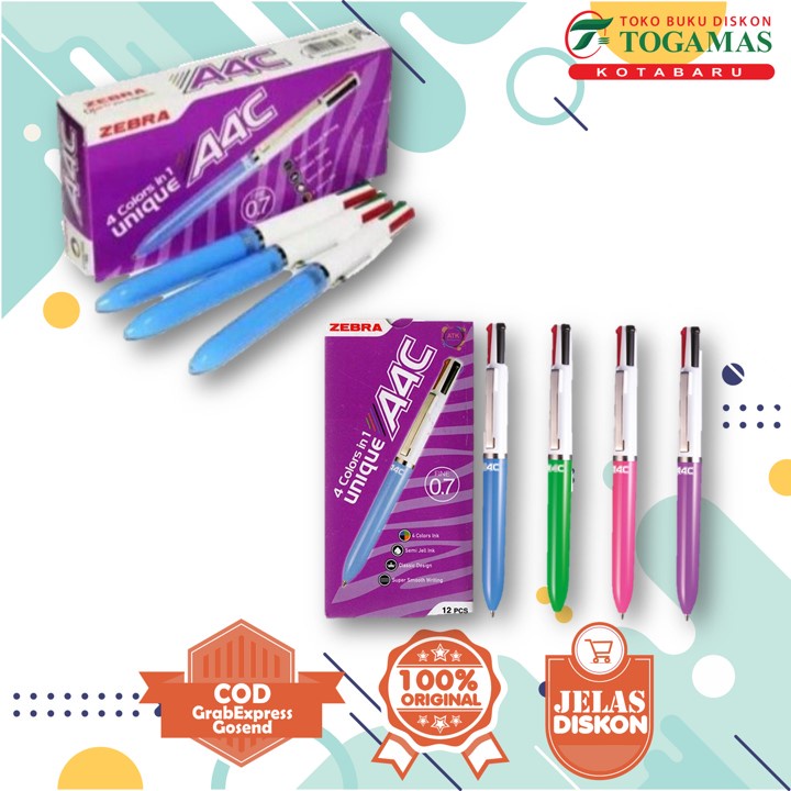 

Ballpen / Pulpen Zebra 4 Warna A4C