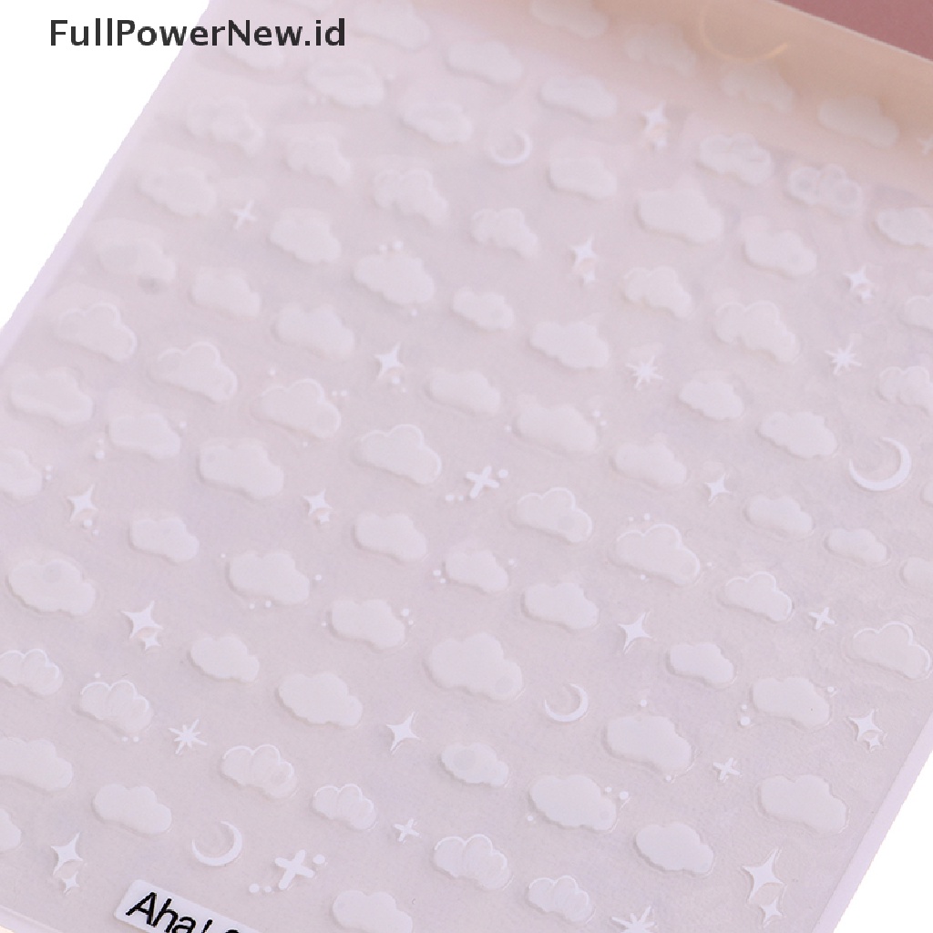 (Full) 1pc Stiker Kuku Ultra Tipis Motif Awan Putih Untuk Nail Art