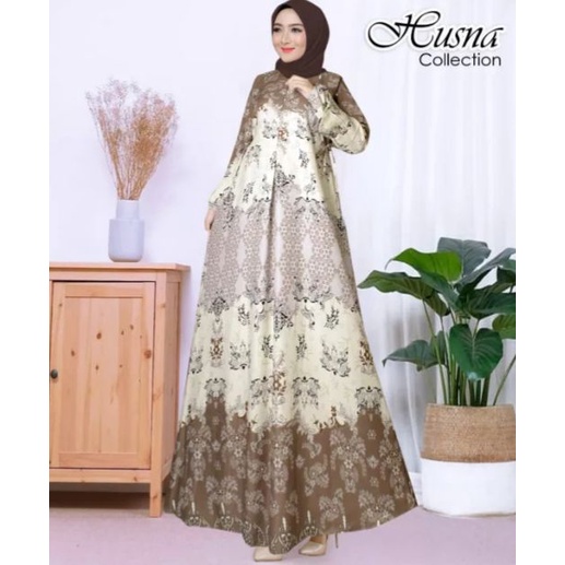 . promo GAMIS HUSNA WANITA DEWASA TERBARU BAHAN MAXSMARA LUX PREMIUM Syari High Quality Adem Lembut 