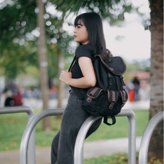 gh.bag Tas Ransel Wanita New Stylish Backpack Kanvas Ransel Jalan Jalan Tas Kuliah Wanita