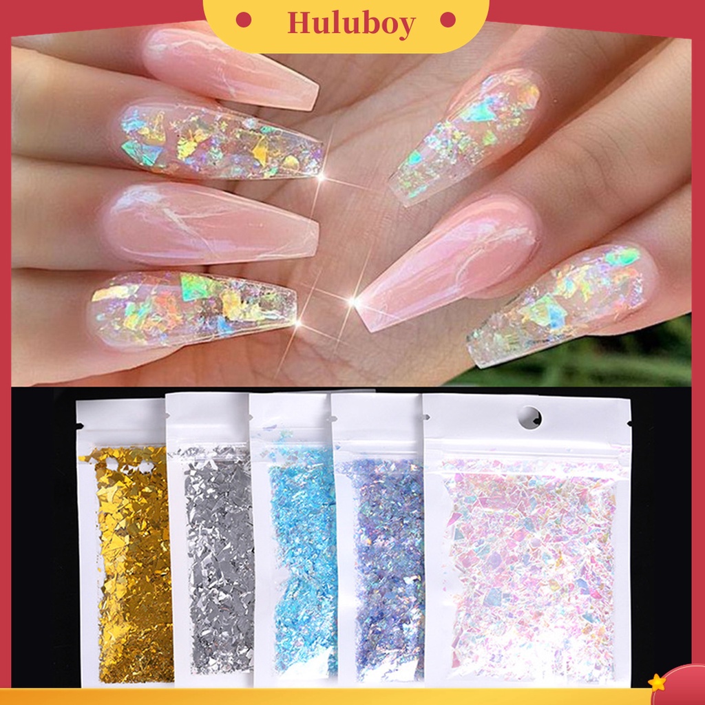 Huluboy Huluboy♡ Kertas Payet Glitter Bentuk Irregular Untuk Dekorasi Nail Art