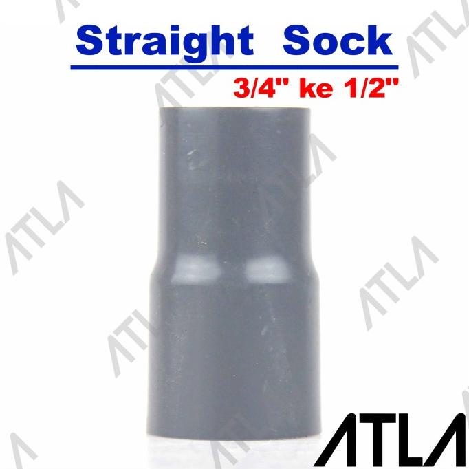 Socket Straight Pipa 3/4" Ke 1/2" Sok Sambungan Paralon Lurus ICP042