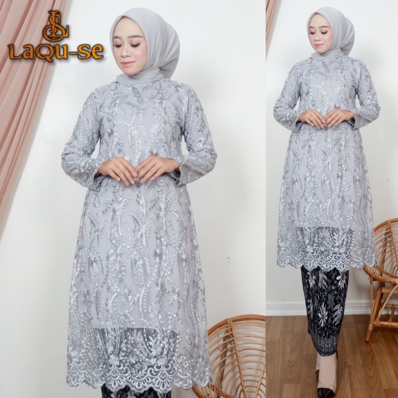 Pakaian Setelan Kebaya Tunik Brukat Premium Model Modern Kekinian Terlaris By Laquse_kebaya2