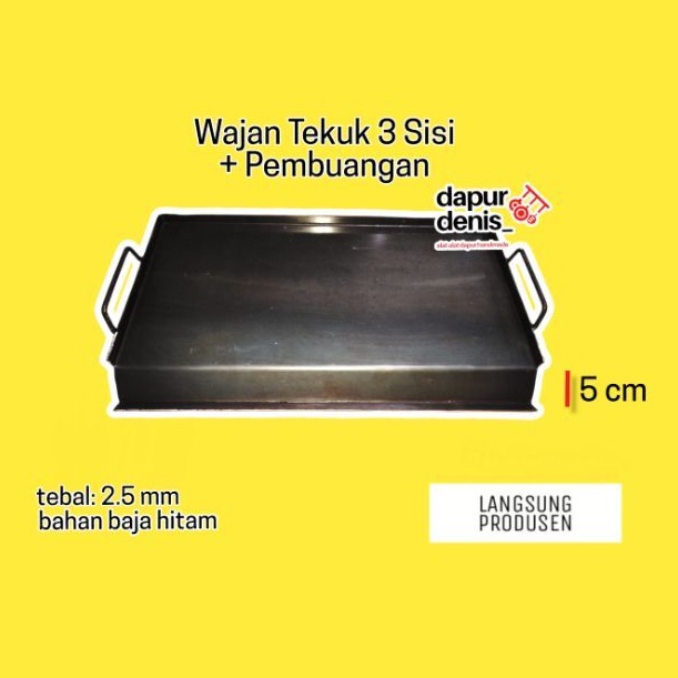 [2 MM] Wajan Roti Bakar Anti Lengket / Wajan Roti Bakar dengan Pembuangan / Wajan Burger / Wajan Keb