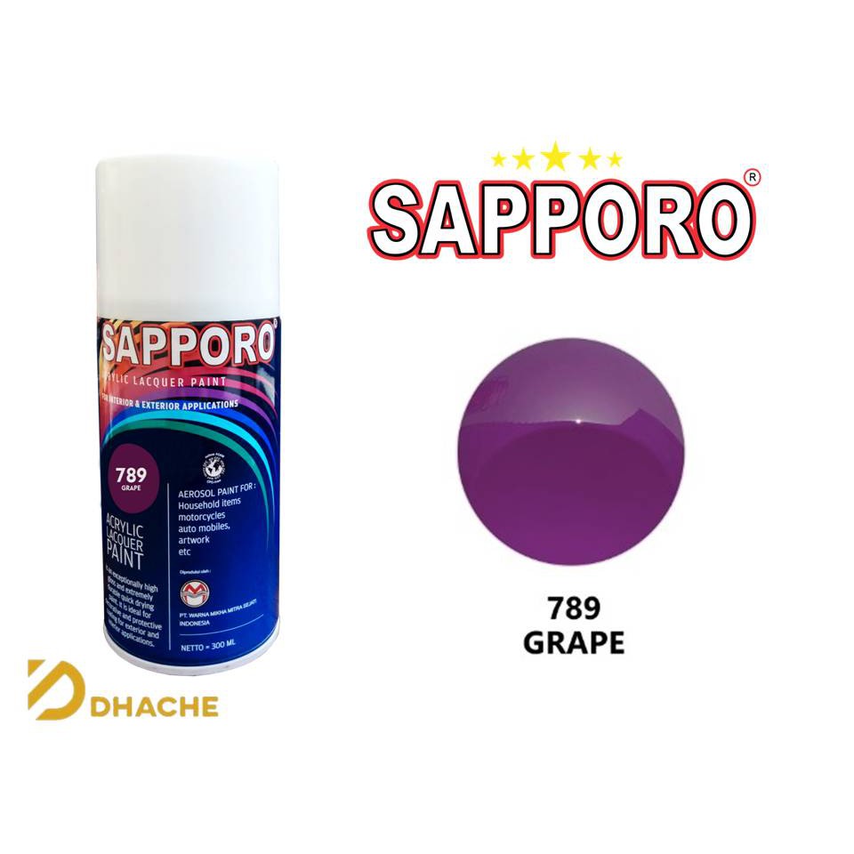 Cat Semprot Sapporo Cat Spray 789 Grape 300 ml / Ungu Anggur