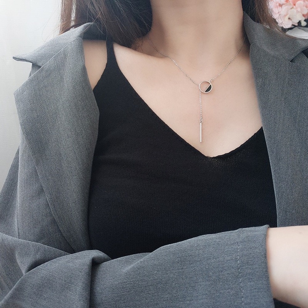 Fashion Ring Tassel Necklaces Hollow Out Women Simple Temperament Sweater Chain Fashion Pendant Necklace