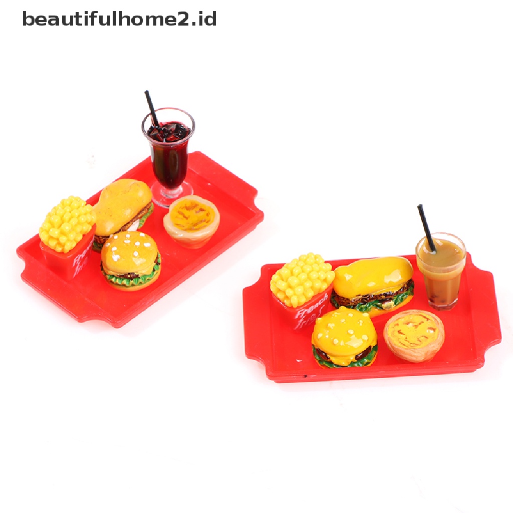 (Beautifulhome2) Buku Literatur Bahasa MandarinId 1 Set Miniatur Hamburger Untuk Aksesoris Rumah Boneka