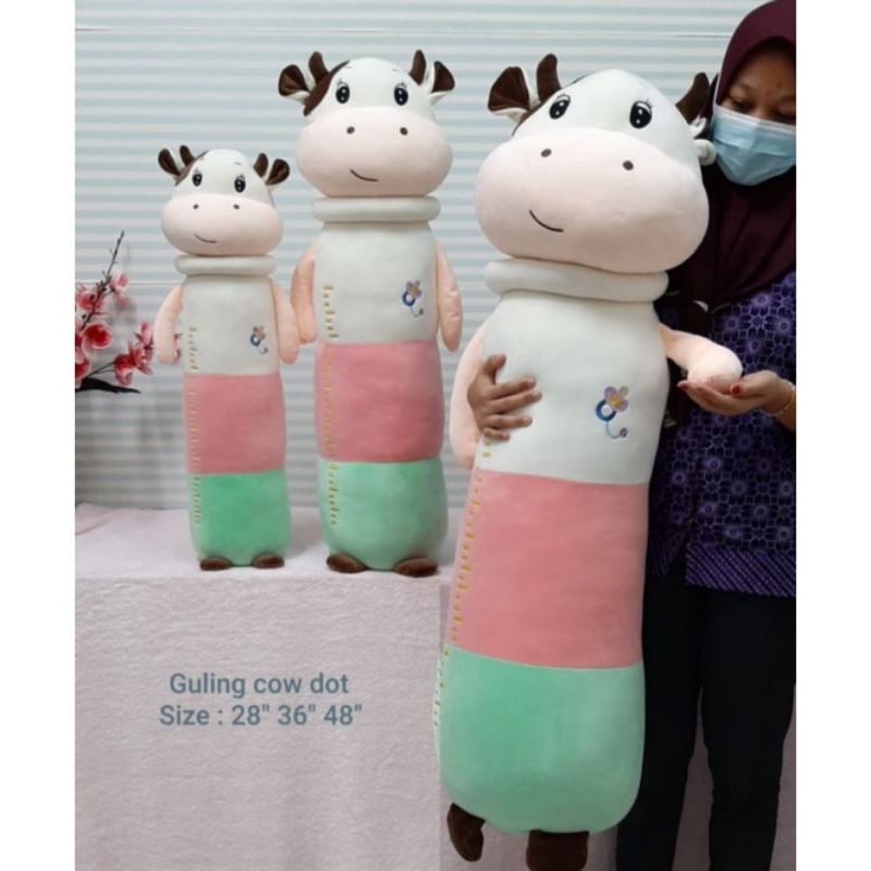 Boneka Guling Sapi Size 84cm/ Guling Cow Dot Jumbo/Guling Karakter