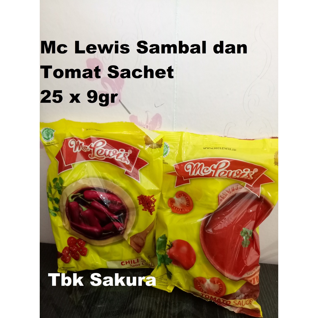 

Mc LEWIS saos Tomat Sachet / Sambal Sachet 25pcs x 9gr