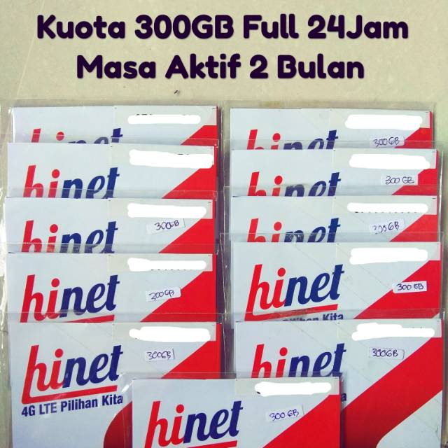 Perdana Hinet Kuota 300GB 24Jam Aktif 2 Bulan