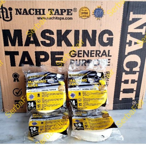 

Masking Tape Nachi 24mm 1inch 20yard Lakban Kertas