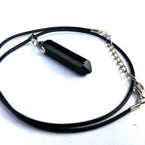 Kalung Liontin Natural Giok Black Jade Aceh Terapi Model Pencil