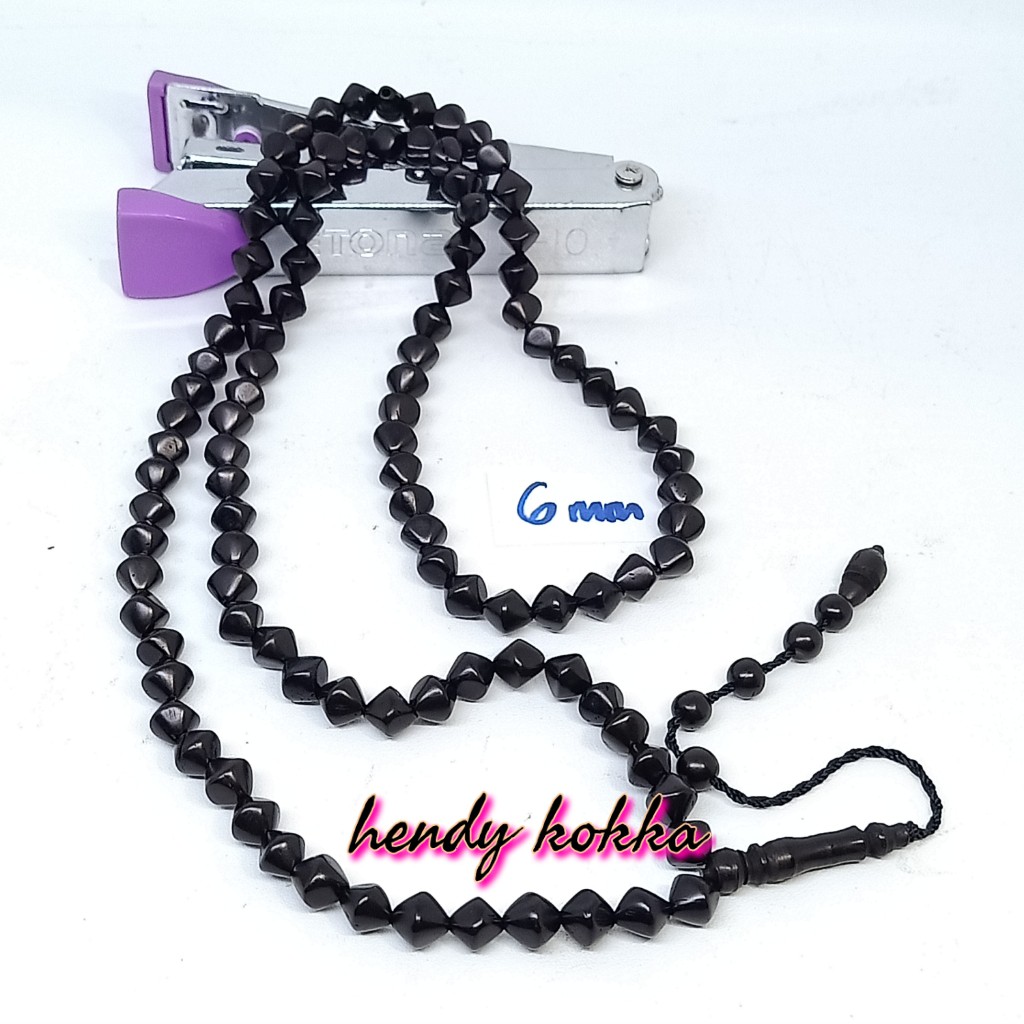 GROSIR 5pcs tasbih kokka kuakh 99 wajik polos 6mm hitam