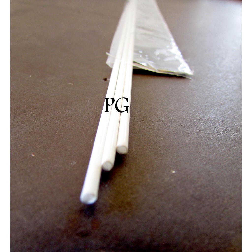 Pipa PVC Bulat Padat 2mm Bahan Maket Diorama Stick Stik 2 mm Per Pak Isi 3