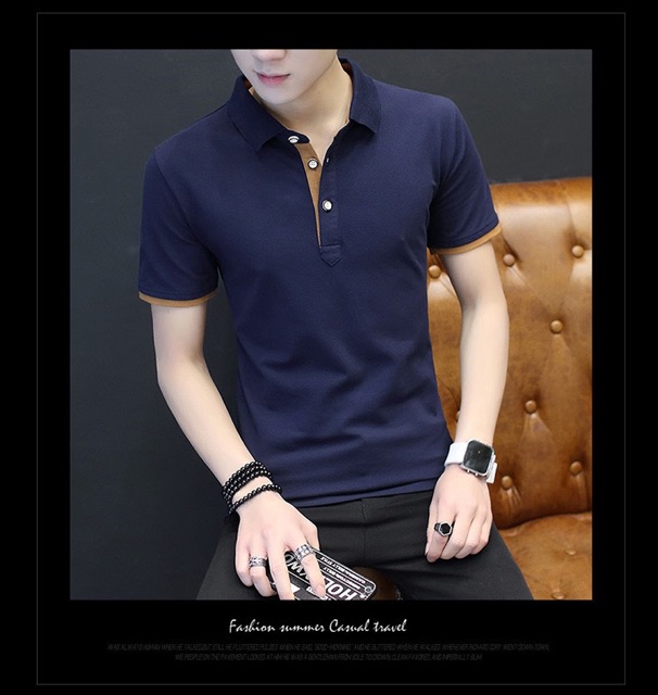 Kaos Polo T-shirt Pria 2BE Bahan Katun Korean Style