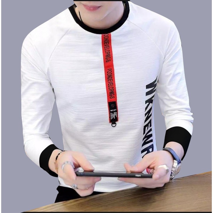 Kaos Lengan Panjang Pria Korea Yonghwa / Baju Lengan Panjang Cowo Korea