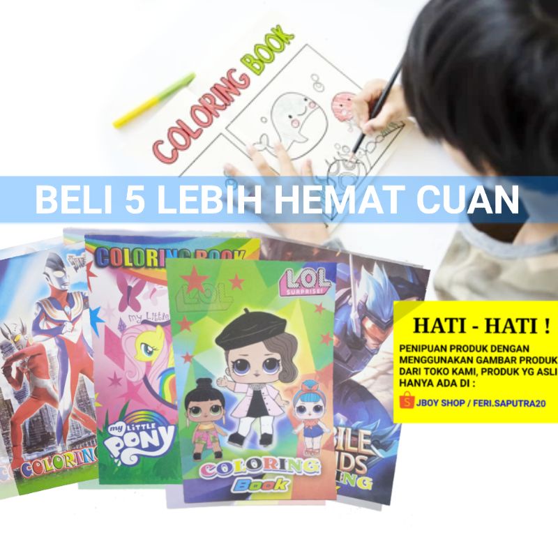 

[5 LEBIH HEMAT] BUKU MEWARNAI / BUKU MEWARNAI ANAK / BUKU MEWARNAI KARAKTER / MAINAN EDUKASI