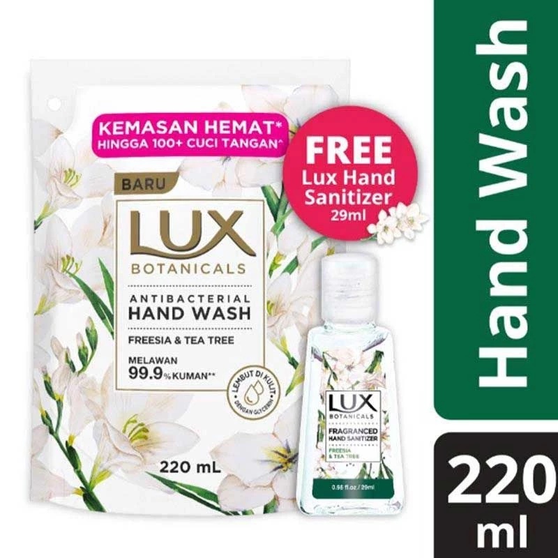 [Bonus Hand Sanitizer] LUX Botanicals Antibacterial Hand Wash 220 ml