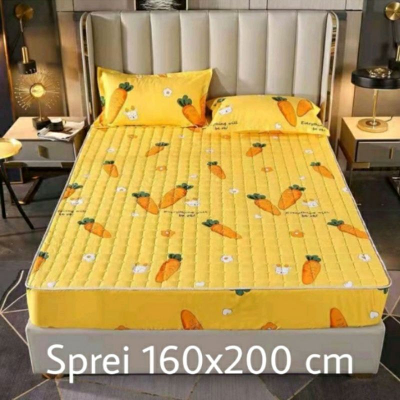 Sprei Sultan Waterproof anti ompol anti tahan air size 160×200 120×200 Seprei Adem full Karet-Waterprof- Carrot