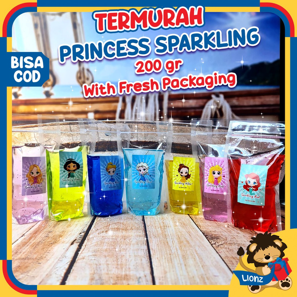 Princess Sparkling slime 200gr by lionz.idn